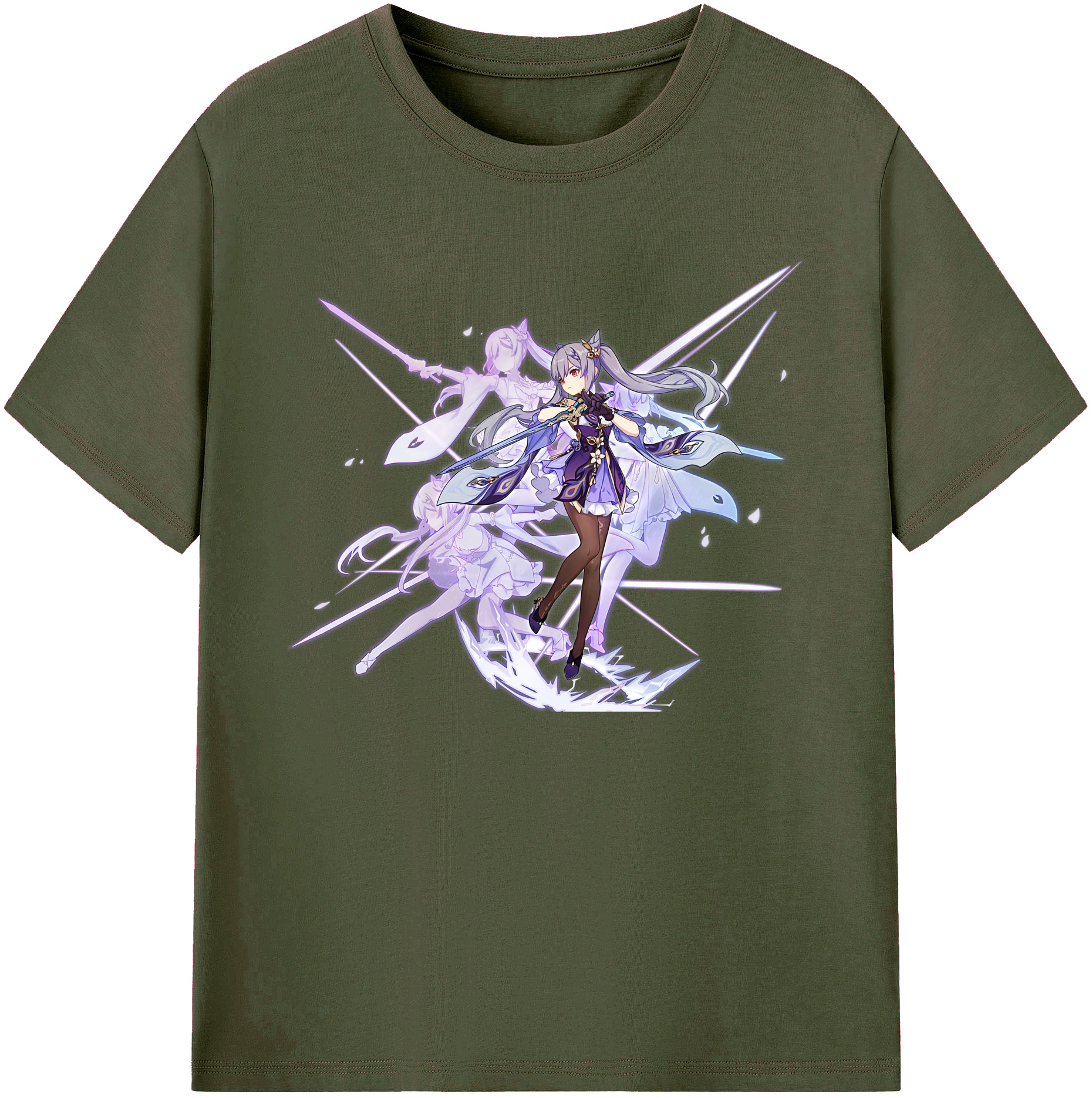 げんし神 刻晴 こくせい genshin Kokusei 綿100％ メンズ半袖Tシャツ｜肌触りやわらか＆通気性